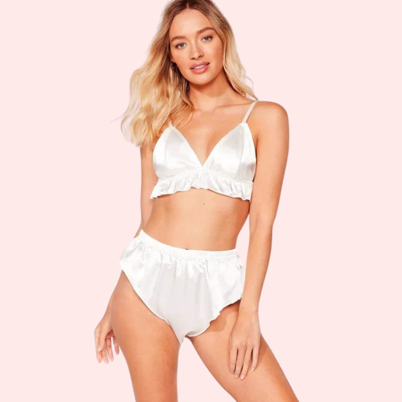 Fleur de Soie Pure Silk Satin Bra Set Snazzyway